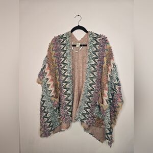 Anthropologie Akemi Kim Textured Poncho Sweater